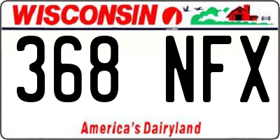 WI license plate 368NFX