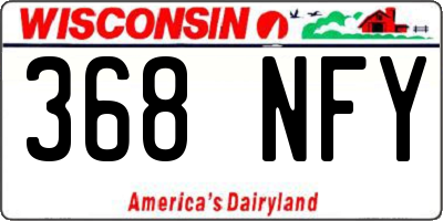 WI license plate 368NFY