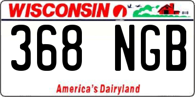 WI license plate 368NGB