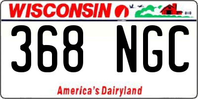 WI license plate 368NGC