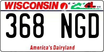 WI license plate 368NGD