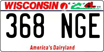 WI license plate 368NGE
