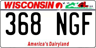 WI license plate 368NGF
