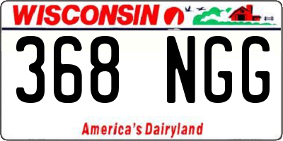WI license plate 368NGG