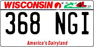 WI license plate 368NGI