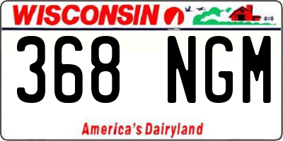 WI license plate 368NGM