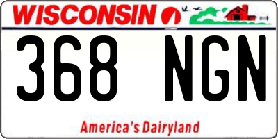 WI license plate 368NGN