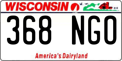 WI license plate 368NGO