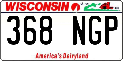 WI license plate 368NGP