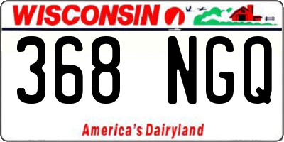 WI license plate 368NGQ