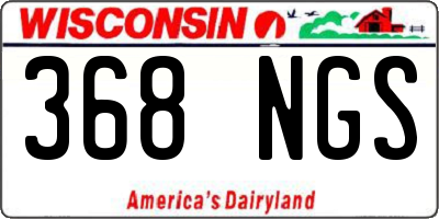 WI license plate 368NGS