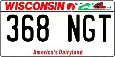 WI license plate 368NGT