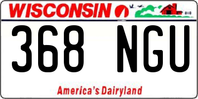WI license plate 368NGU