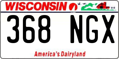 WI license plate 368NGX