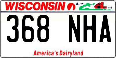 WI license plate 368NHA