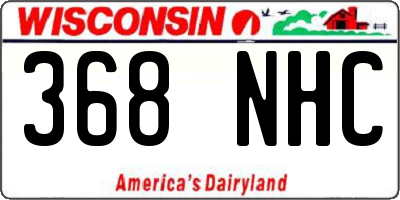 WI license plate 368NHC