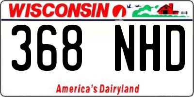 WI license plate 368NHD