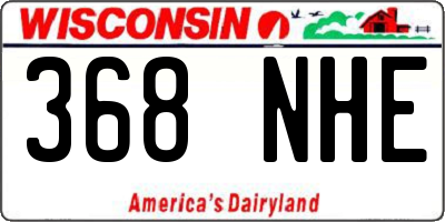 WI license plate 368NHE