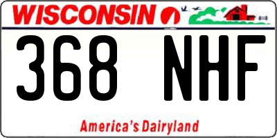 WI license plate 368NHF