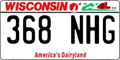 WI license plate 368NHG