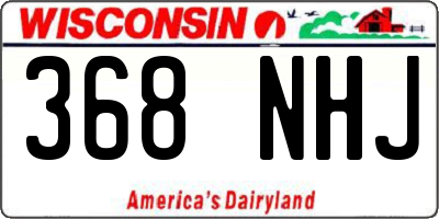 WI license plate 368NHJ