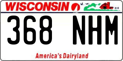 WI license plate 368NHM