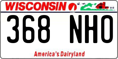 WI license plate 368NHO