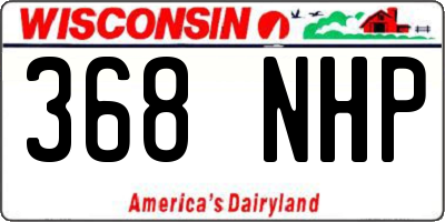 WI license plate 368NHP