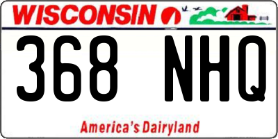 WI license plate 368NHQ