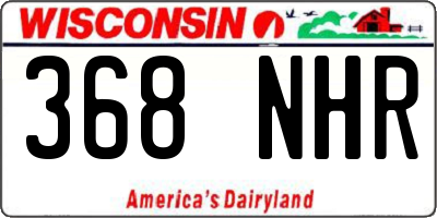 WI license plate 368NHR