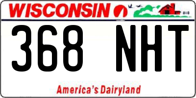 WI license plate 368NHT