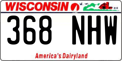WI license plate 368NHW