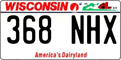 WI license plate 368NHX