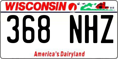 WI license plate 368NHZ