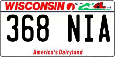 WI license plate 368NIA