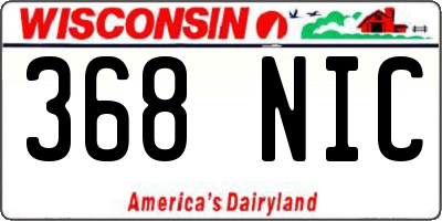 WI license plate 368NIC