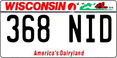 WI license plate 368NID