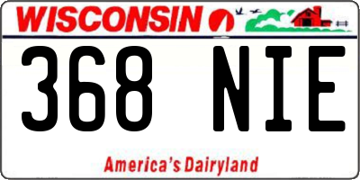 WI license plate 368NIE