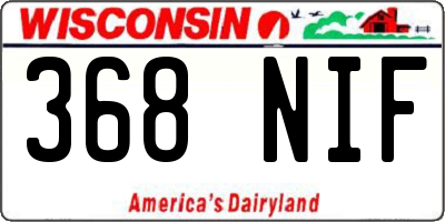 WI license plate 368NIF