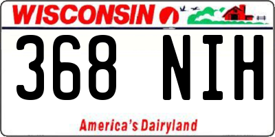 WI license plate 368NIH