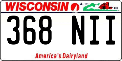 WI license plate 368NII