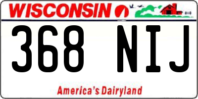WI license plate 368NIJ