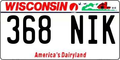 WI license plate 368NIK