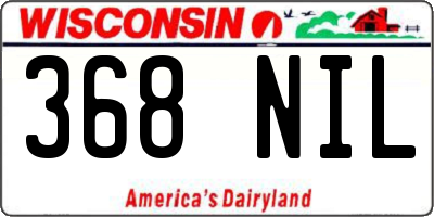 WI license plate 368NIL