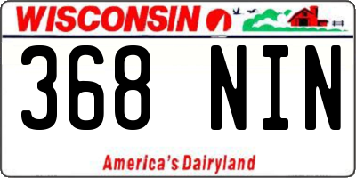 WI license plate 368NIN