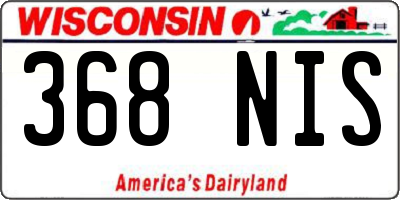 WI license plate 368NIS