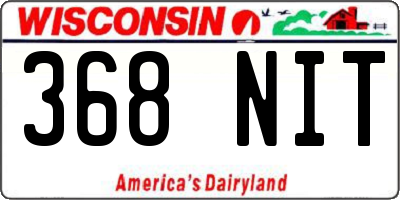 WI license plate 368NIT