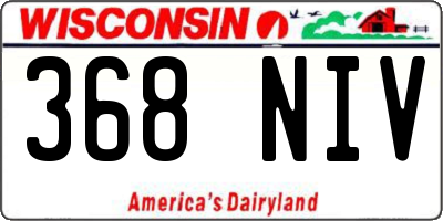 WI license plate 368NIV