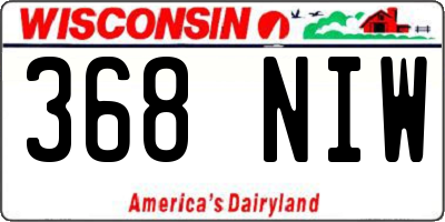 WI license plate 368NIW