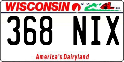 WI license plate 368NIX
